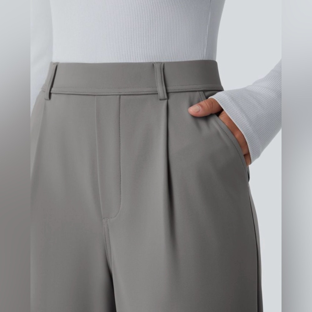 HALARA Gray High-Rise Wide Leg Pants - Picture 3 of 5
